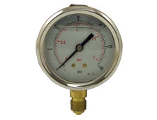 2 1/2" Oil Filled Pressure Gauge 0-30 PSI/Bar 1/4" BSP Bottom Connection
