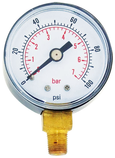 2 1/2" Oil Filled Pressure Gauge 0-600 PSI/Bar 1/4" BSP Bottom Connection