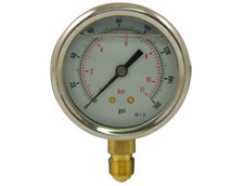 2 1/2" Oil Filled Pressure Gauge 0-160 PSI/Bar 1/4" BSP Bottom Connection