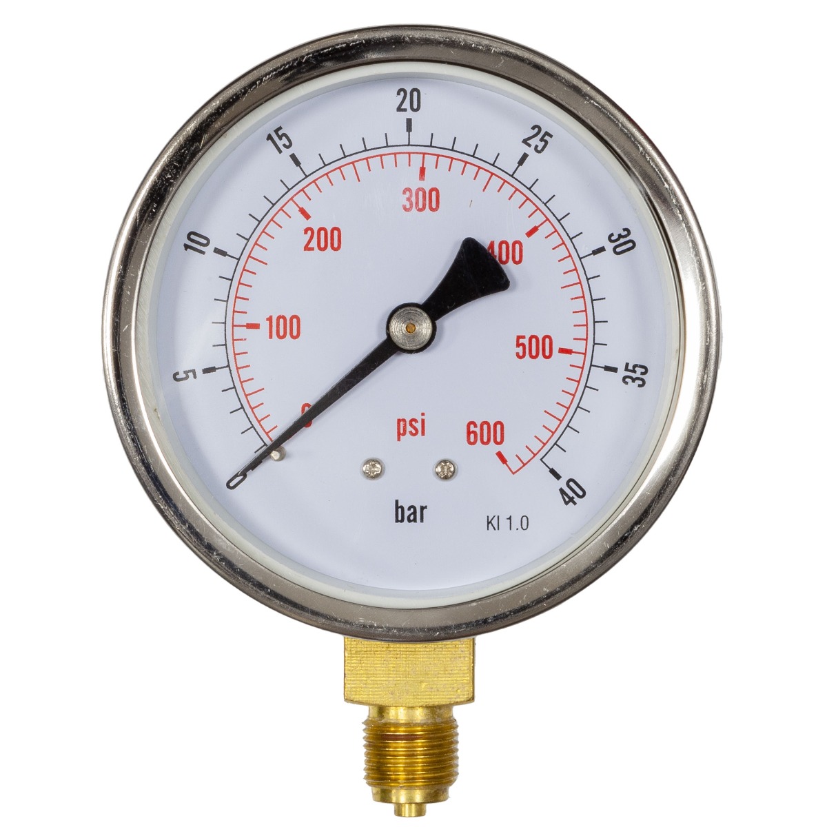 4" Dial Pressure Gauge 0-600 PSI/Bar 3/8" BSP Bottom Connection