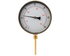 6"Thermometer 0-120°C 1/2"BSP Bottom Probe 100mm Long Pocket