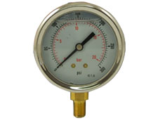 2 1/2"Oil Fill lPress Gauge 0-300psi/Bar 1/8" BSP Bott Conn.