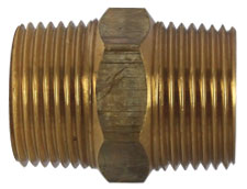 1" BSPT Bronze Hex Nipple