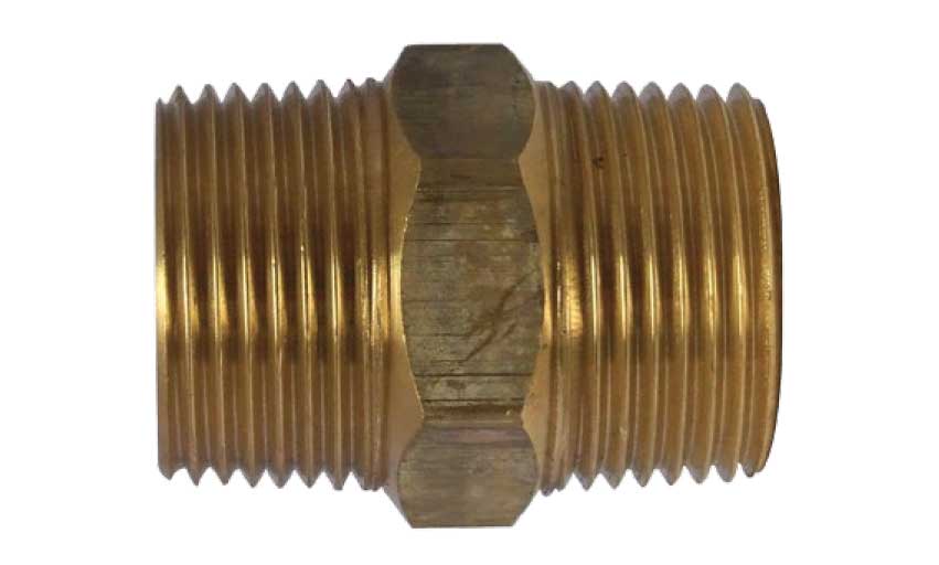 1 1/4" BSPT Bronze Hex Nipple