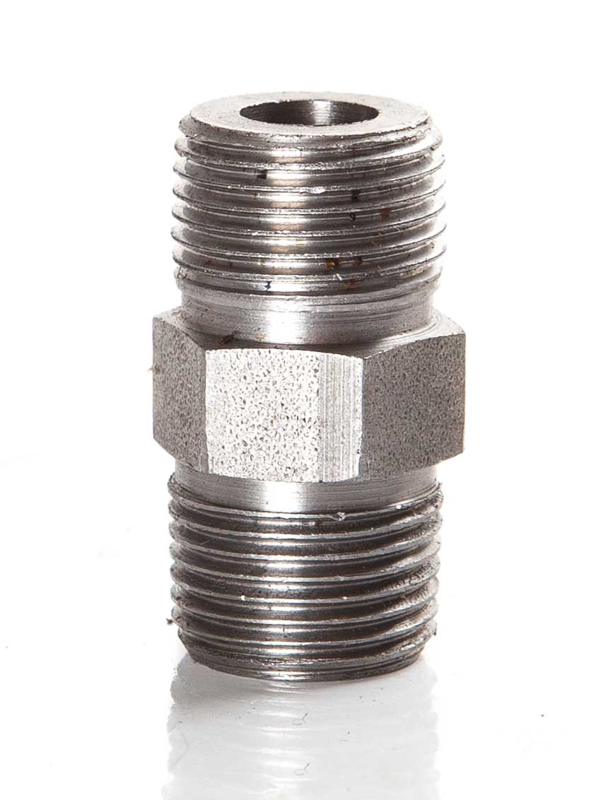 3/8" BSPT Mild Steel Hex Nipple