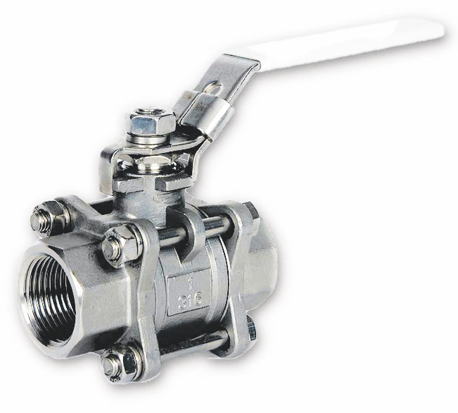 1" BSPT S/Steel 3PC Ball Valve F/F Ends