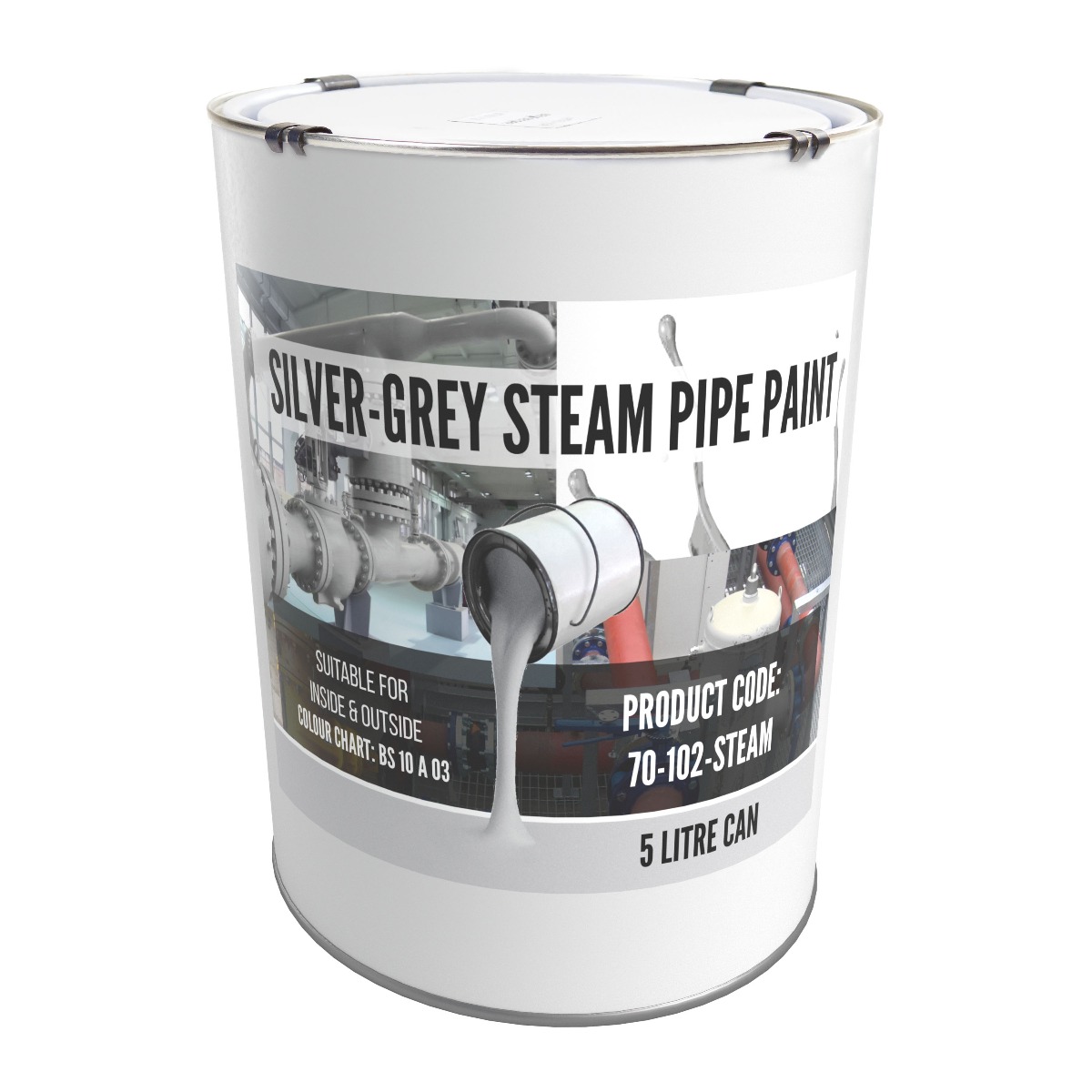 Pipe Identifcation Paint Silver-Grey (Steam Pipe) 5ltrs