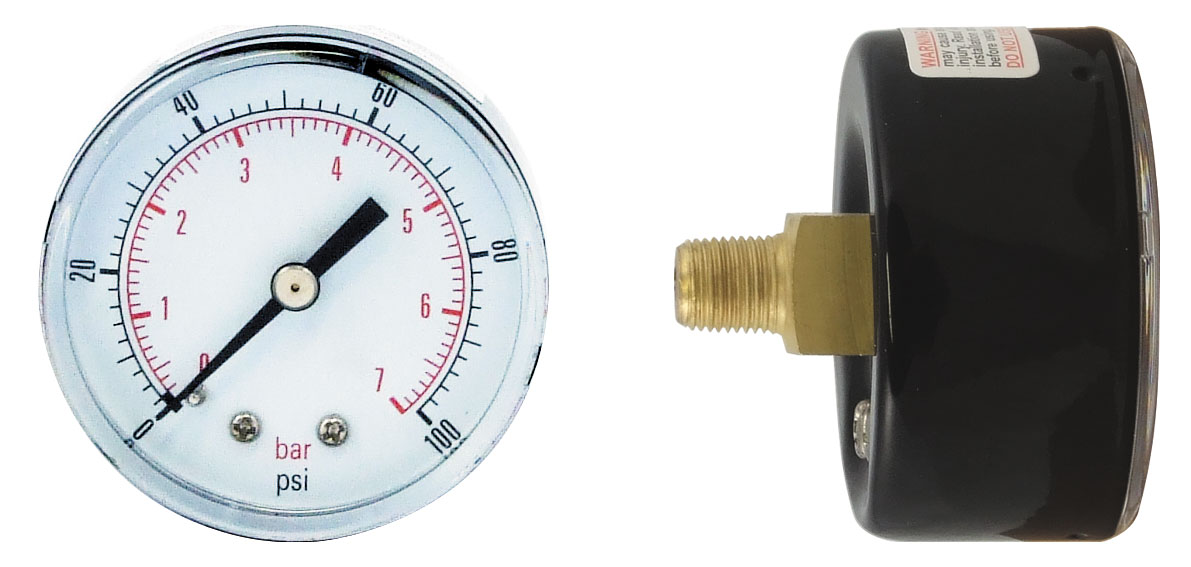 2" Oil Fill lPress Gauge 0-2 Bar 1/8" BSP Back Conn.