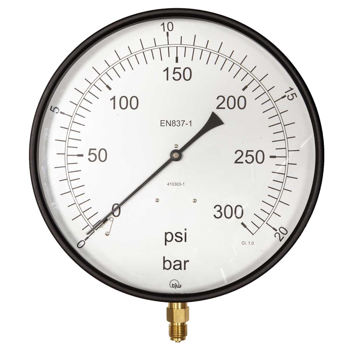 12" Dial Pressure Gauge 0-300psi/bar 1/2"BSP Bottom Conn.