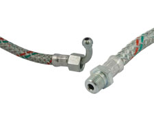 Semi Braided Flex Oil Hose 1/4" STR M x 1/4" Angled F 700mm