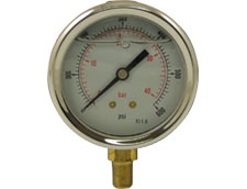 2 1/2"Oil Fill lPress Gauge 0-600psi/Bar 1/8" BSP Bott Conn.