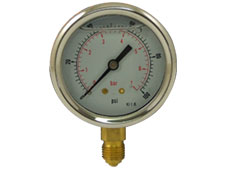 2 1/2"Oil Fill lPress Gauge 0-100psi/Bar 1/4" BSP Bott Conn.