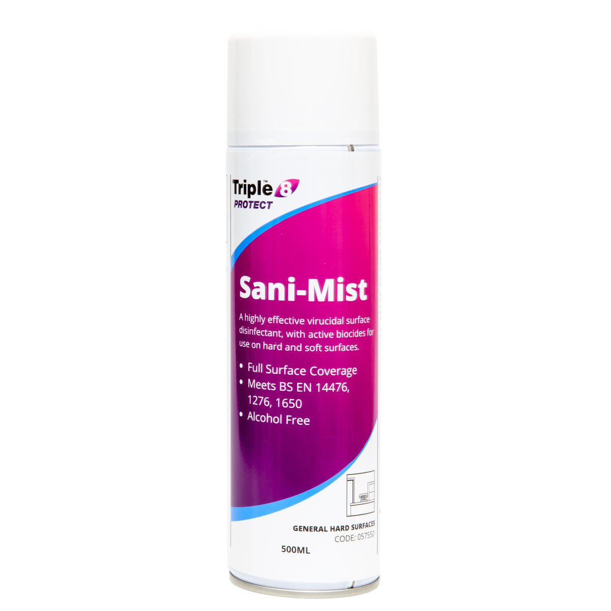 Triple 8 Protect Sani-Mist Sanitiser Aerosol Spray 500ml