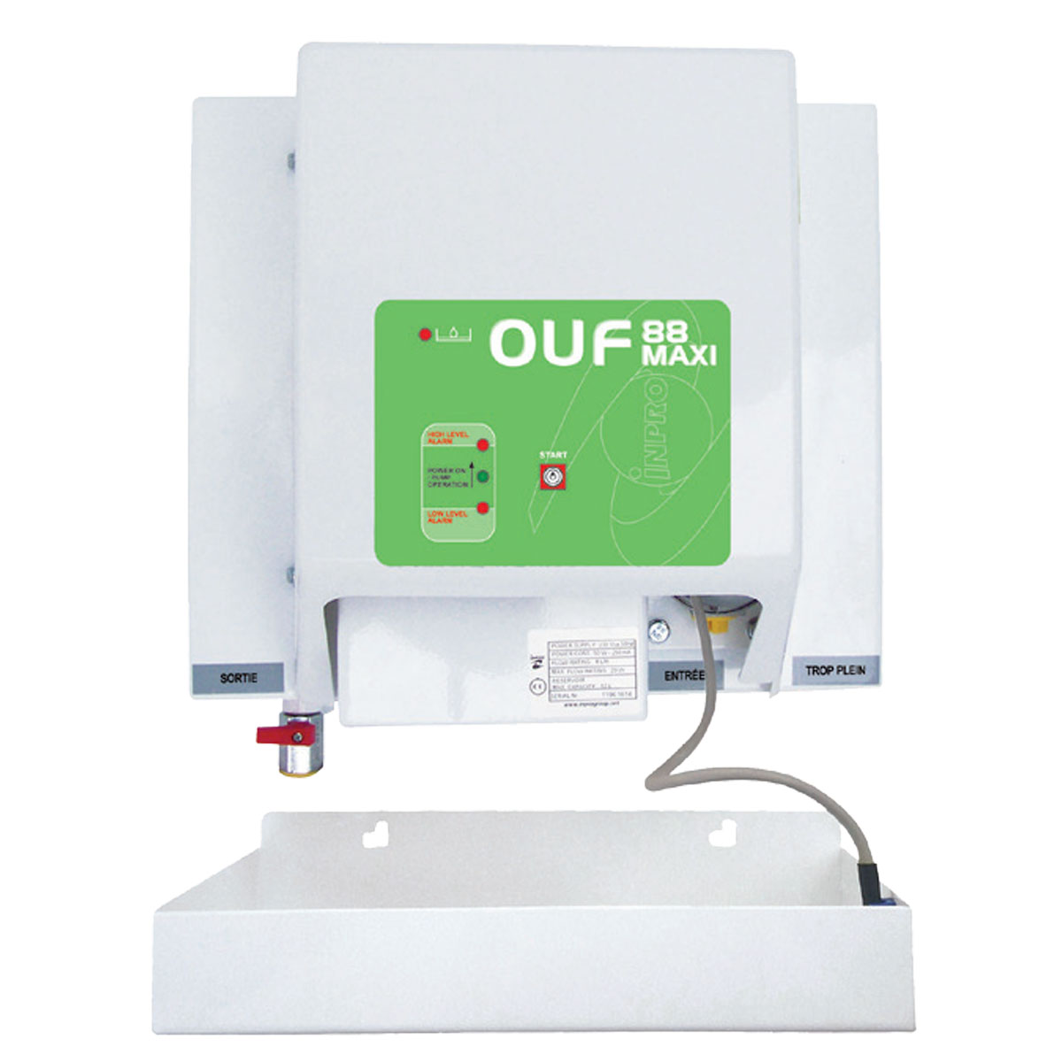 OUF88 Oil Lifter 12 Litre Res. C/W Leak Detect & Drip Tray