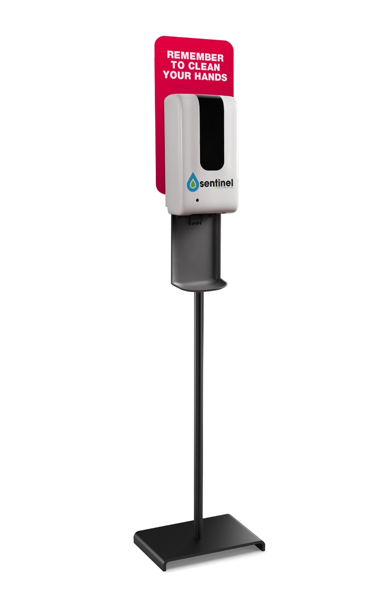 Floor Standing Zero Contact Hand Sanitiser Station C/W 1ltr