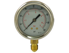 2 1/2"Oil Fill lPress Gauge 0-160psi/Bar 1/4" BSP Bott Conn.