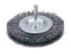 100mm Dia. Shaft Mounted Wheel Brush 0.3mm Steel Wire