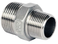 1/2" x 3/8" BSP S/Steel Reducing Hexagon Nipple 150 psig