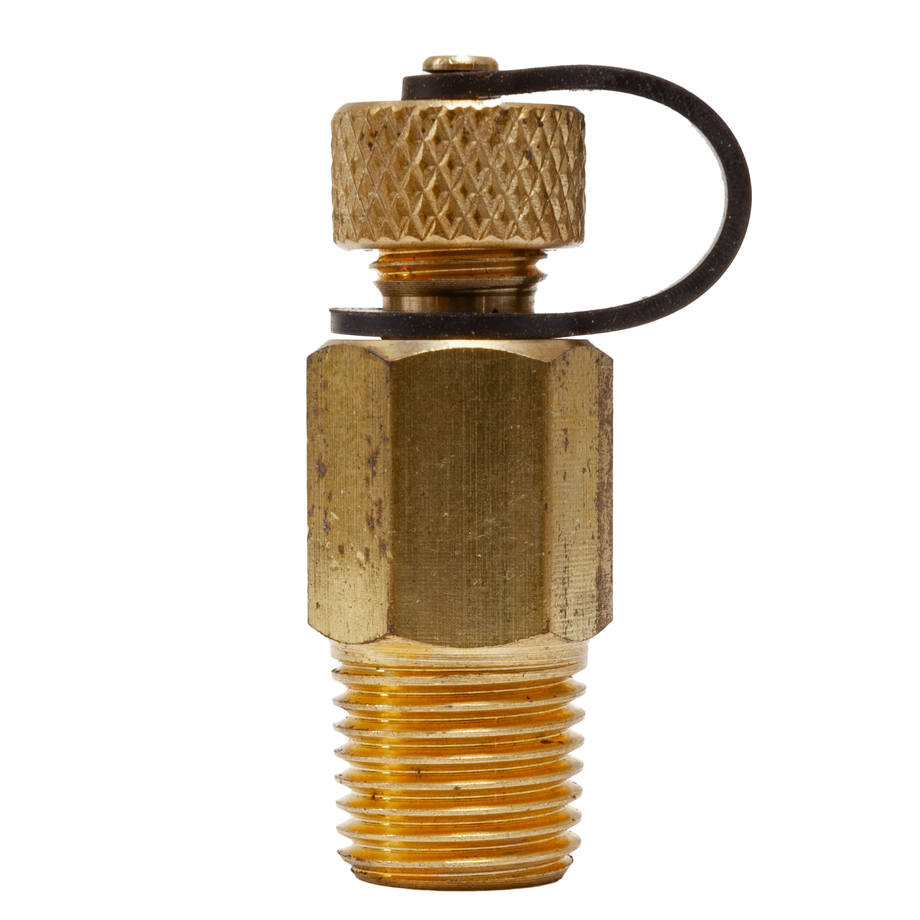 8mm (1/4") BSPT Test Plug in Brass - Neoprene Seal
