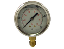 2 1/2"Oil Fill lPress Gauge 0-1000psi/Bar1/4" BSP Bott Conn.