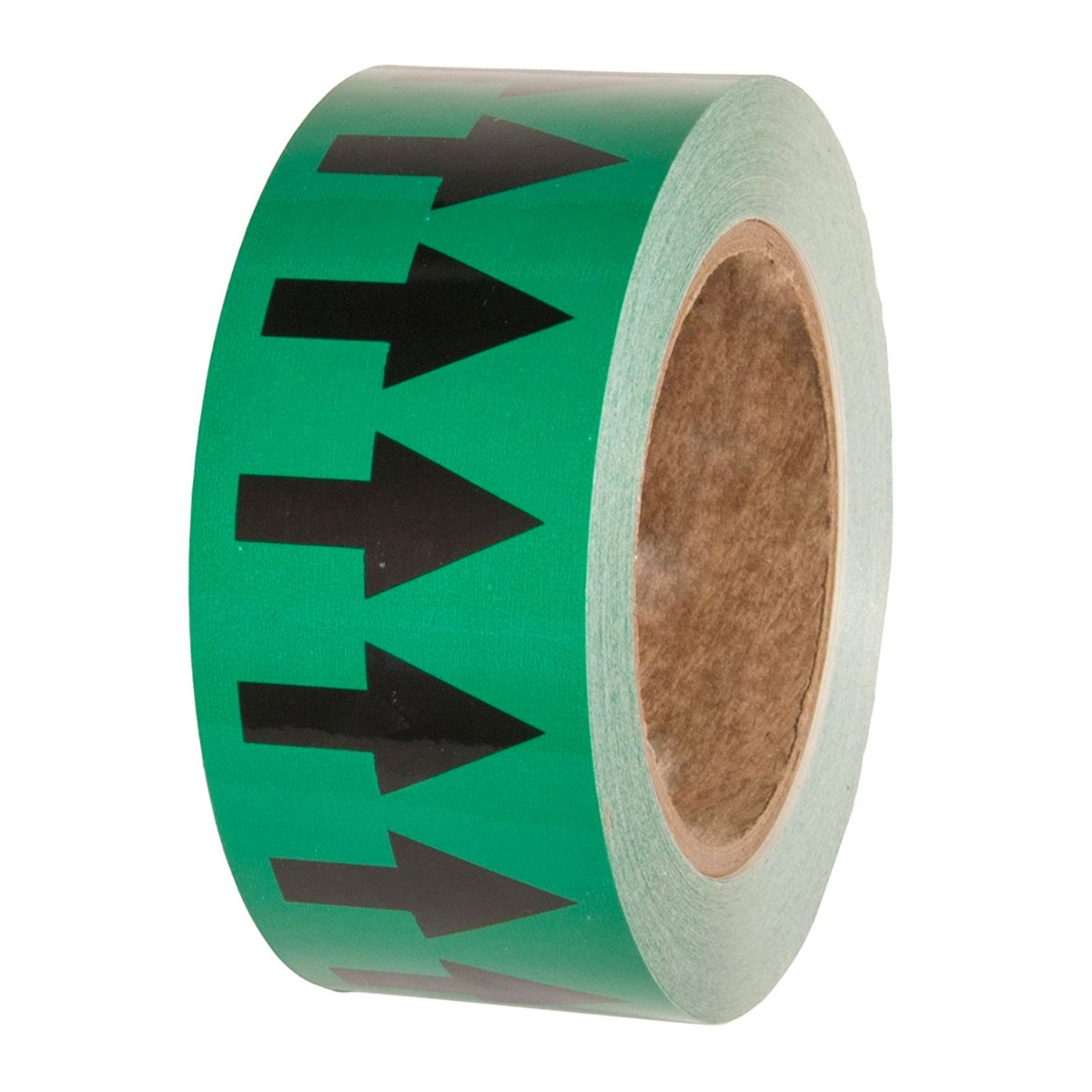 Green Pipe Tape 50mm x 33M Roll with Vertical black arrows