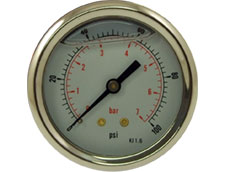 2 1/2"Oil Fill lPress Gauge 0-100psi/Bar 1/4" BSP Back Conn.