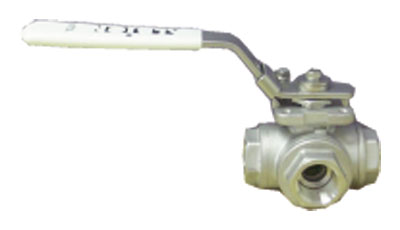 2" BSPT S/Steel 3 Way L Port Ball Valve F/F Ends