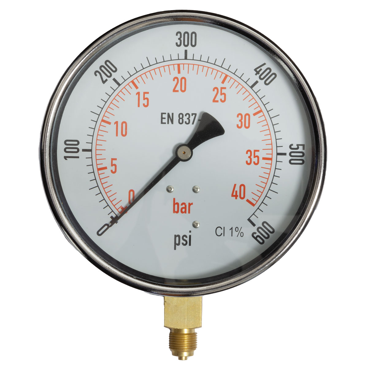 6"Dial Pressure Gauge 0-600psi/bar 3/8"BSP Bottom Connection