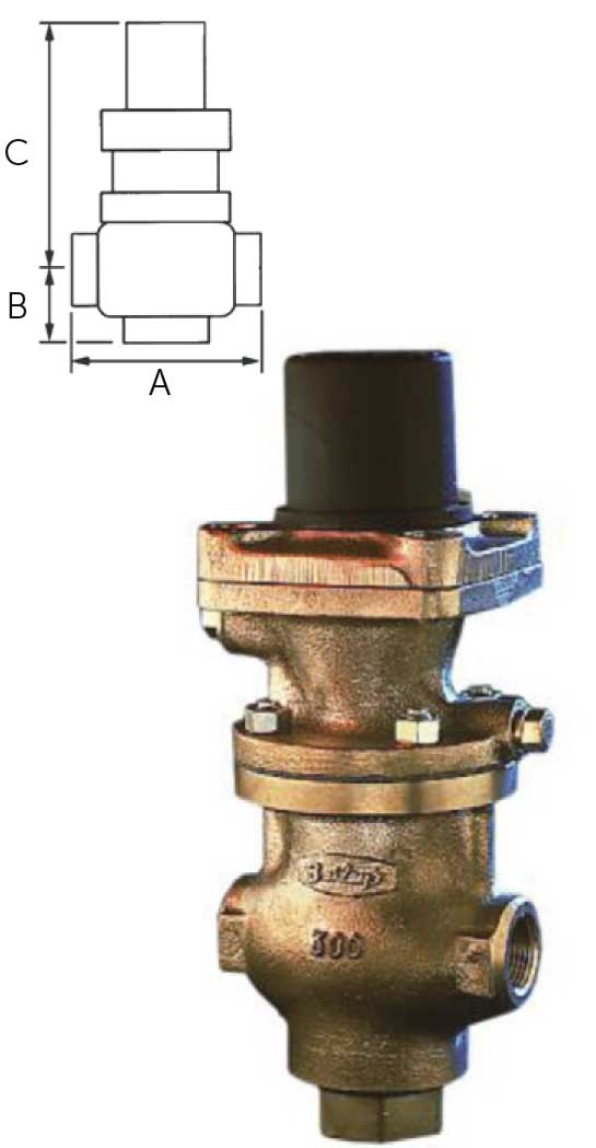 G4-2042 Pressure Reducing Valve 1 1/2" BSP 10/100 PSI Spring