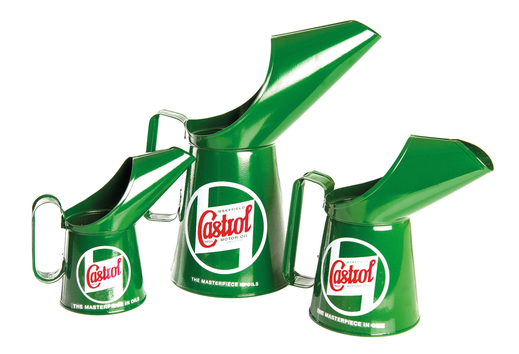 Set of 3 Classic Castrol Oil Pourers