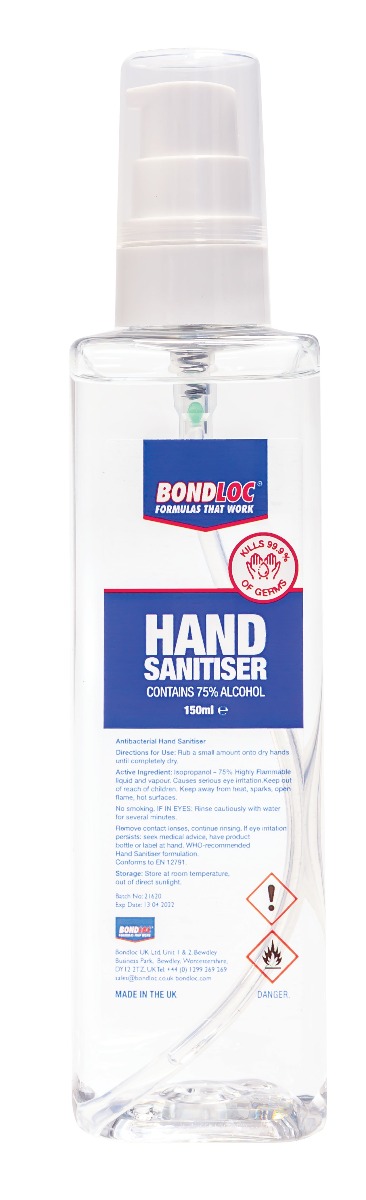 75% Alcohol Hand Sanitiser - 150ml with Pump