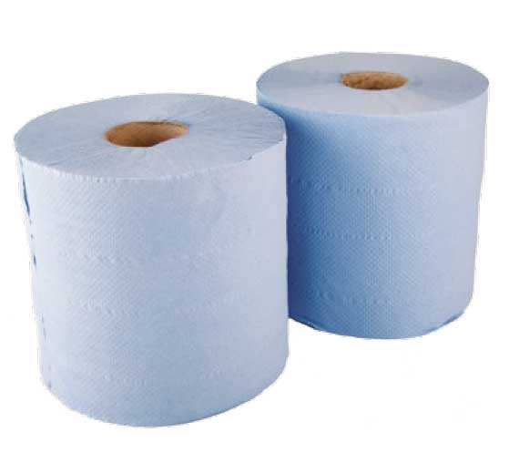 Blue Paper Roll 2-Ply - 20cm Wide - 6 x 150M Roll