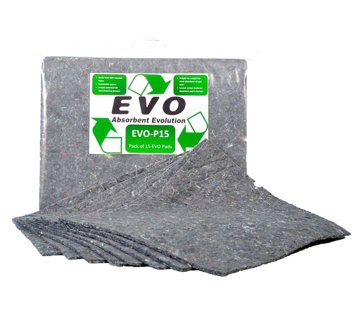 EVO Absorbent Pads - Absorbs 22.5L - Clip-Top Bag Pack of 15