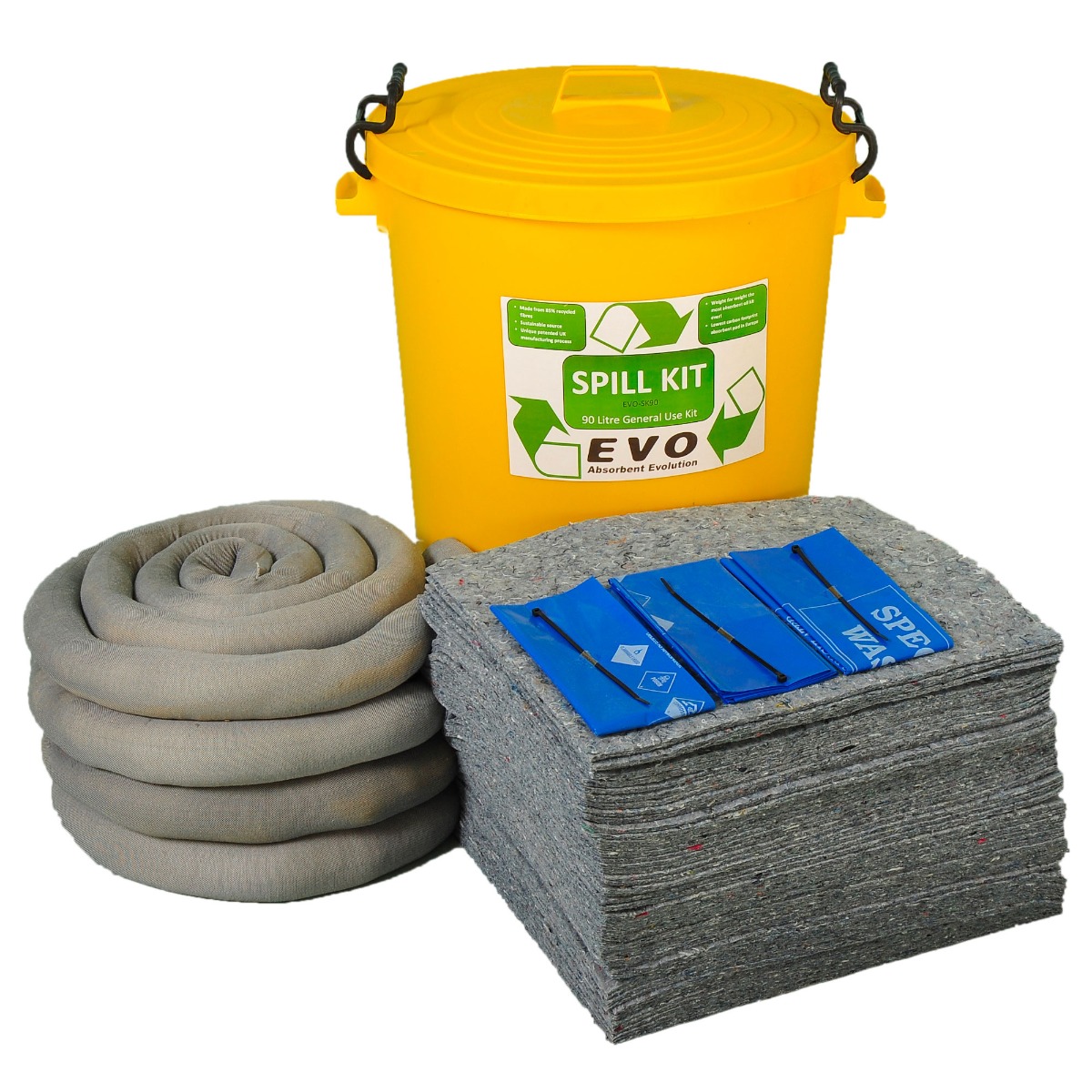 Universal Spill Kit - Plastic Drum - Absorbs 90L