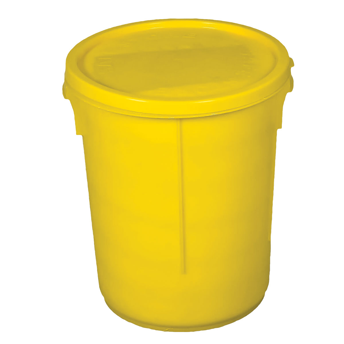 Empty Plastic Drum and Lid (Yellow) - 35 Litre