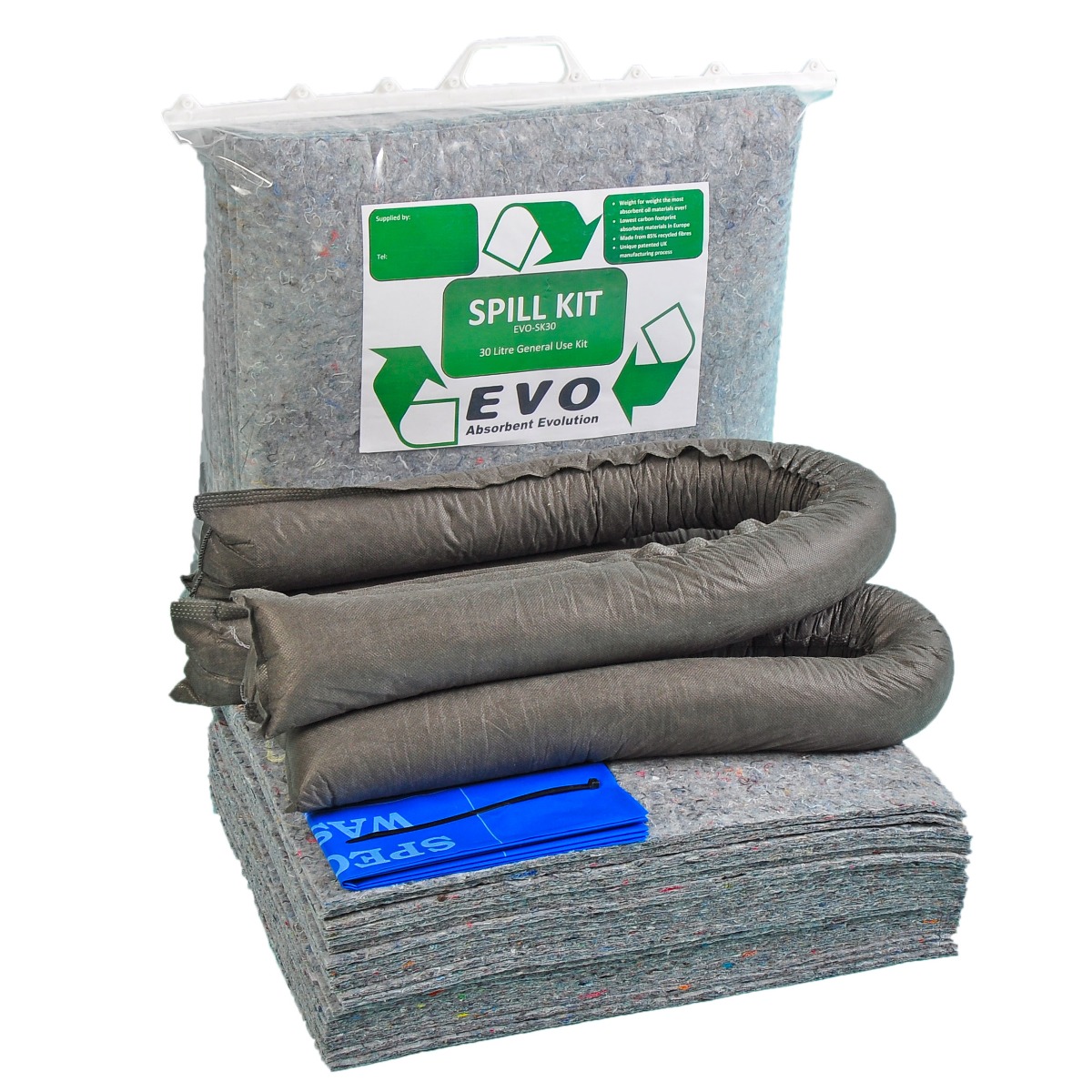 Universal Spill Kit - Clip-tog Bag - Absorbs 30L
