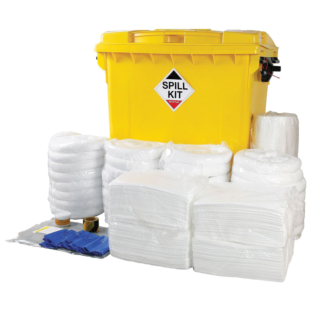 Oil & Fuel Spill Kit - Wheeled Bin - Absorbs 800L