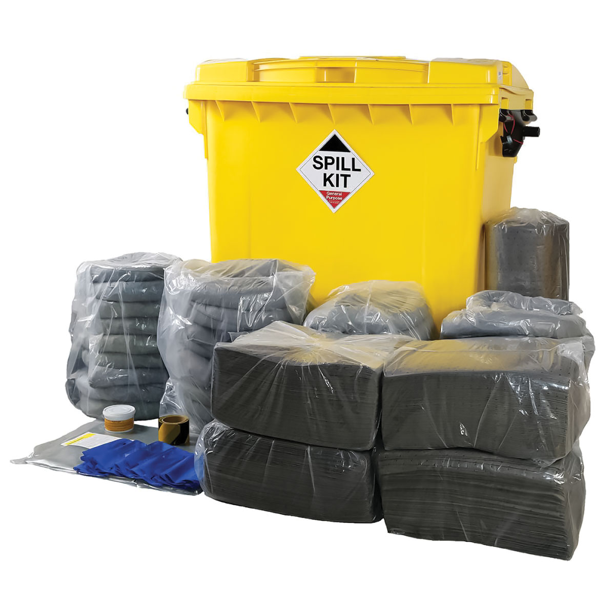 General Purpose Spill Kit - Wheeled Bin - Absorbs 800L