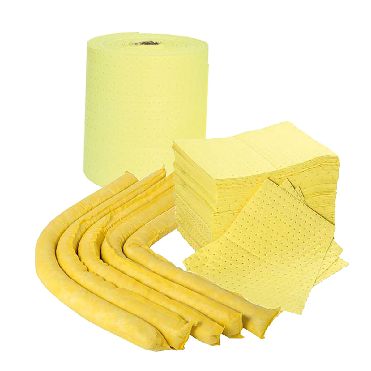 Chemical Absorbent Refill Pack: Pads/Socks/Roll