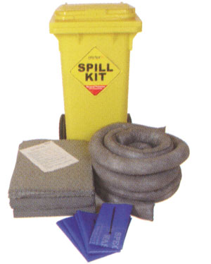 Chemical Spill Kit - Wheelie-bin - Absorbs 100L