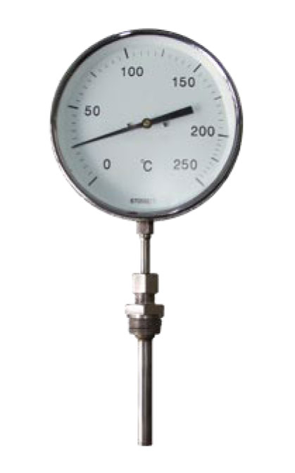 6" Thermometer 0-250°C 1/2" BSP Sliding Gland 4" Long Probe