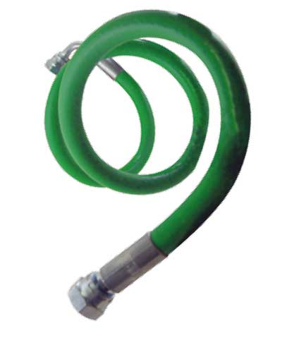 Flexible Green Oil Line 1/4" M Bent x 3/8" F St x 890mm Long