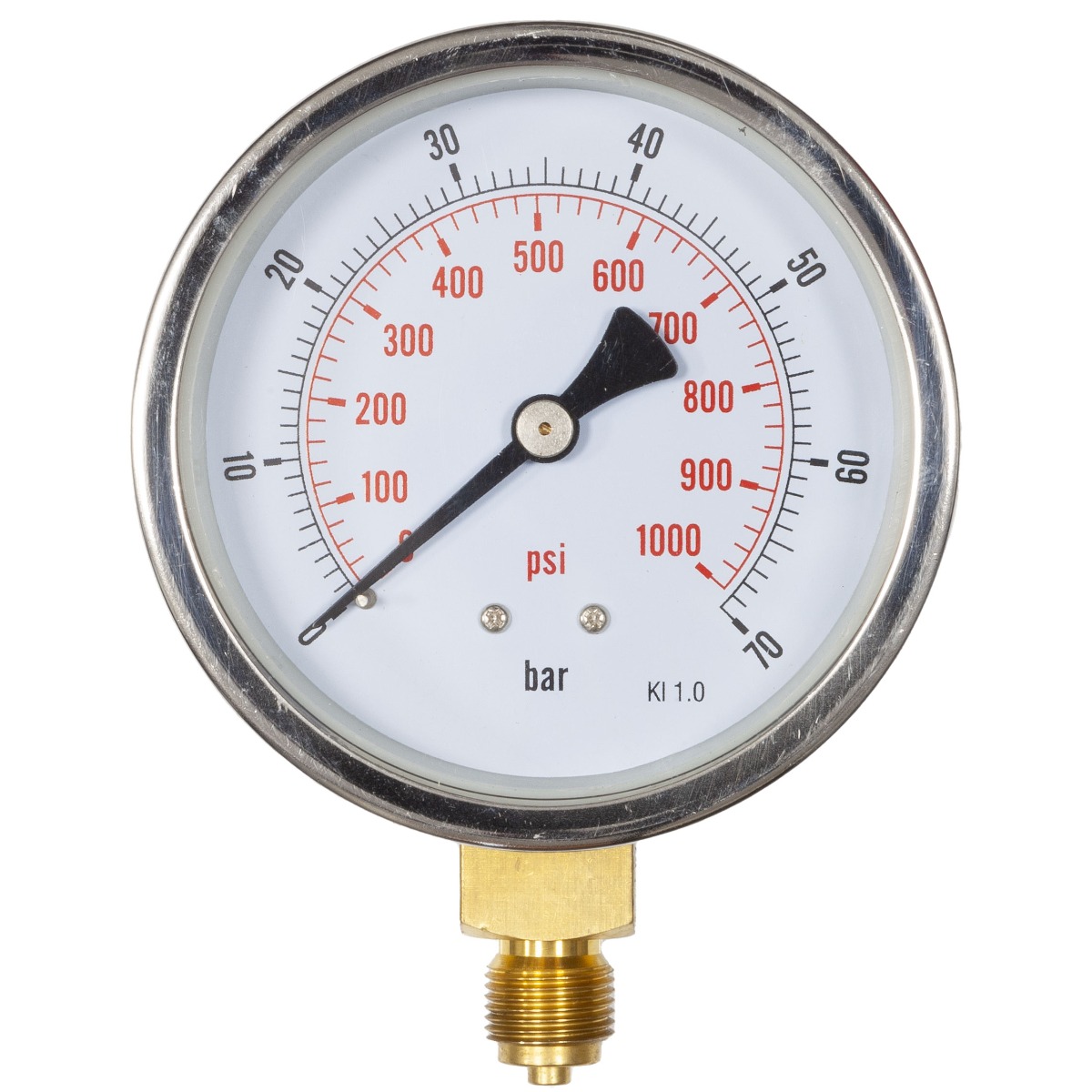 4" Dial Pressure Gauge 0-1,000 psi/bar 3/8" BSP Bottom Conn