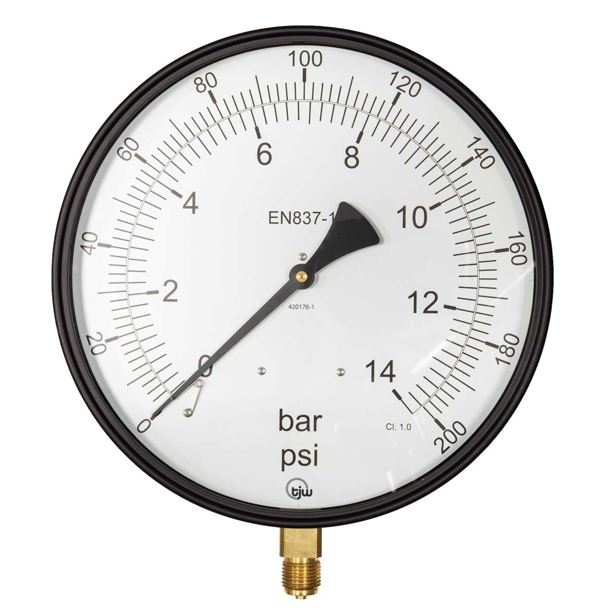 10" Dial Pressure Gauge 0-200PSI/Bar 1/2"BSP Bottom Connection