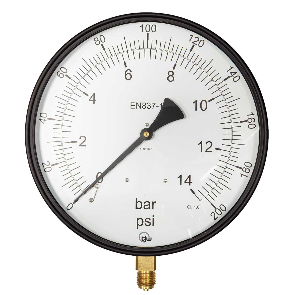10" Dial Pressure Gauge 0-200psi/bar 1/2"BSP Bottom Conn.