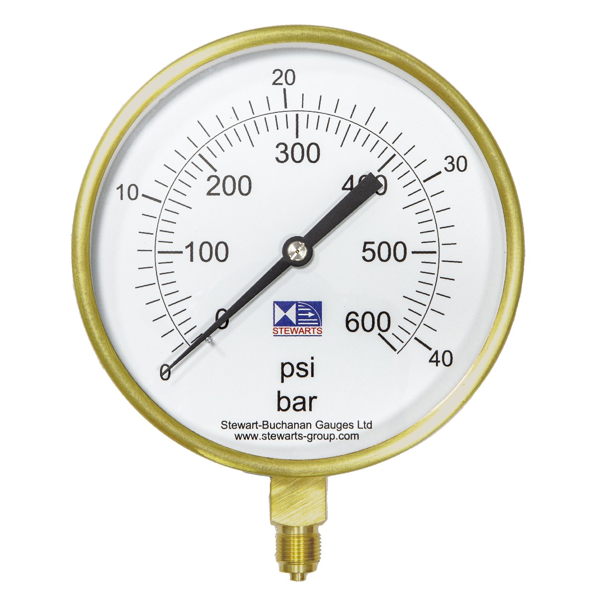 6" Dial Pressure Gauge 0-600 PSI/Bar 3/8" BSP Bottom Connection