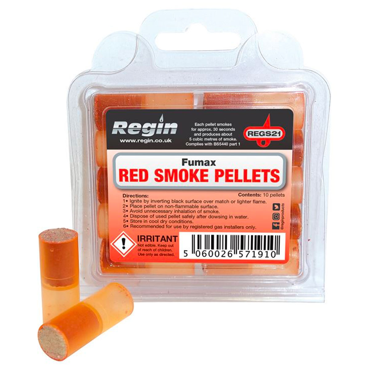 Red Smoke Pellets - Pack of 10