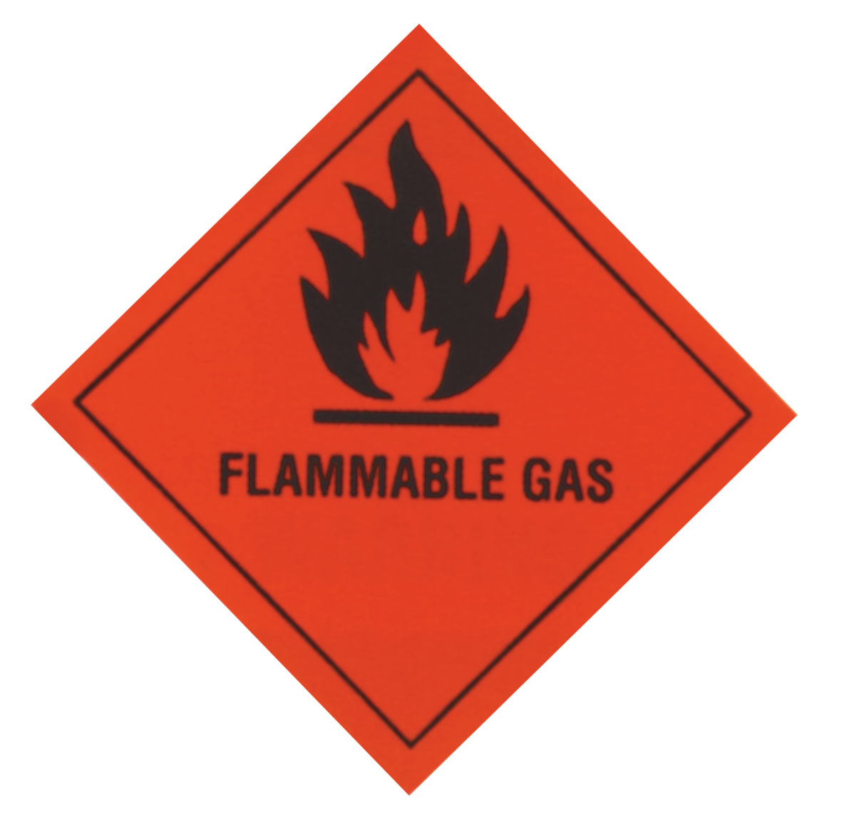 Flammable Gas Warning Diamond - RED