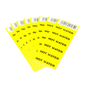 Hot Water Pipe Labels (Pack of 8)