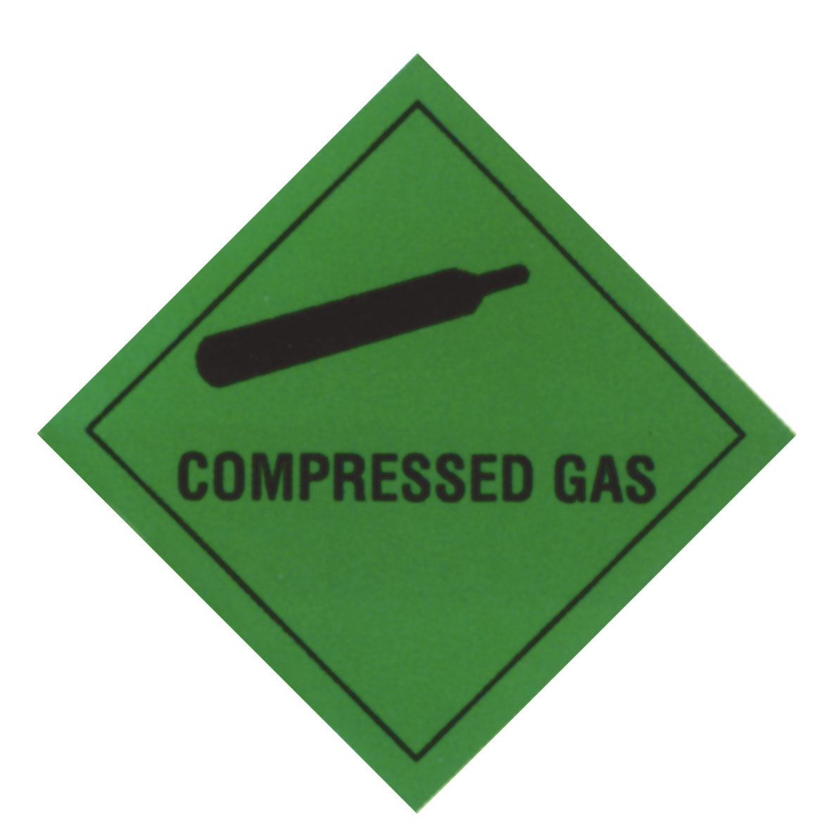 Compressed Gas Warning Diamond - GREEN